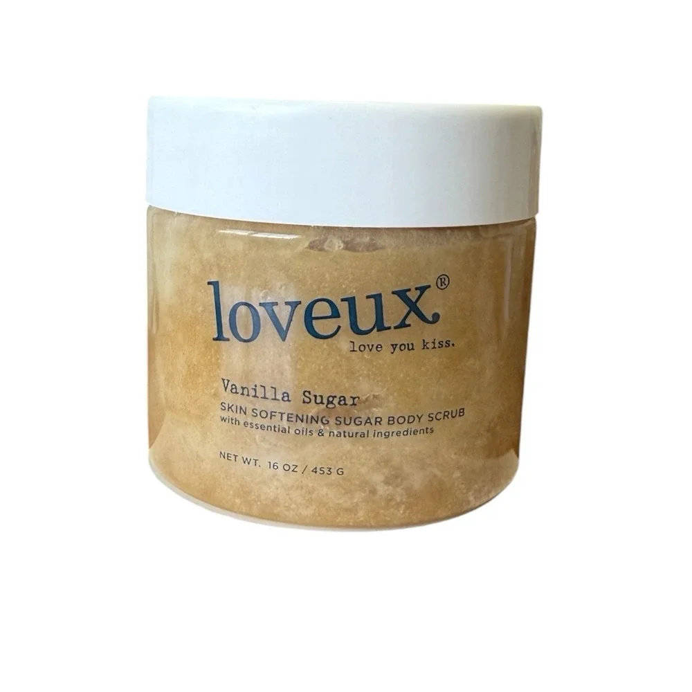 Loveux Vanilla Sugar Skin Softening Sugar Body Scrub With Essential Oils 16 oz.
